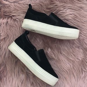 Marc Fisher LTD Black Suede Slip On Sneakers